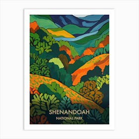 Shenandoah National Park Travel Poster Matisse Style 2 Art Print