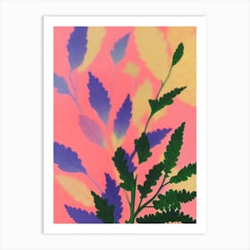 Lemon Button Fern Colourful Illustration Art Print