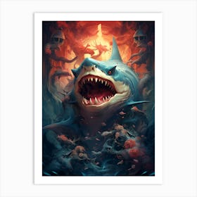 Savage Shark Art Print