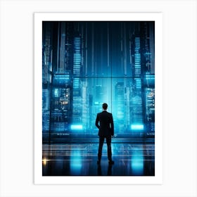 Cyber Intelligence Technology At The Forefront Enhancing Business Operations Abstract Digital Netw (5) Art Print