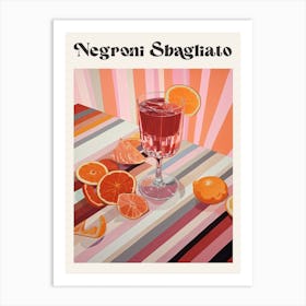 Negroni Spagliato Retro Cocktail Poster Art Print