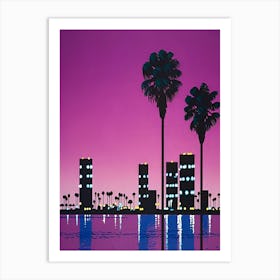 Hiroshi Nagai - City Pop At Night, Vaporwave Art Print