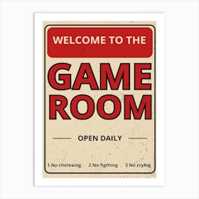 Game Room Art Print