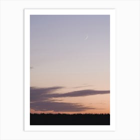 Crescent Moon Sunset Art Print
