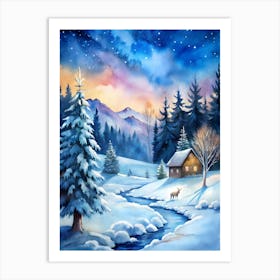 Winter Landscape Painting 2 Art Print