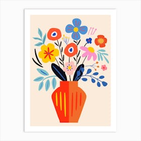 Floral Bouquet In A Vase Art Print