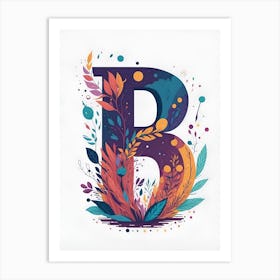 Colorful Letter B Illustration 51 Art Print