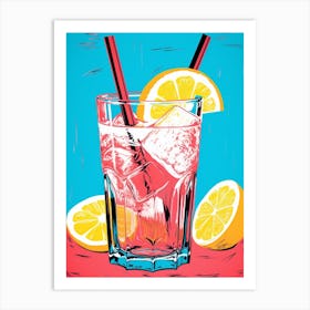 Pop Art Lemon Slice Cocktail 1 Art Print