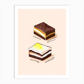 S Mores Brownies Dessert Minimal Line Drawing Flower Art Print