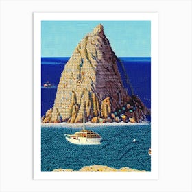 Cabo San Lucas Mexico Pointillism Style Tropical Destination Art Print