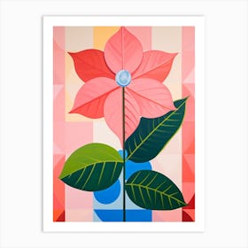 Poinsettia 3 Hilma Af Klint Inspired Pastel Flower Painting Art Print