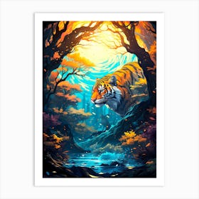 Tiger In The Forest Art Print