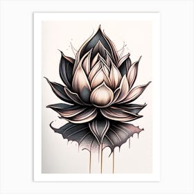 Lotus Flower, Buddhist Symbol Graffiti 3 Art Print