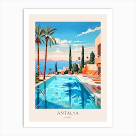 Antalya, Turkey 5 Midcentury Modern Pool Poster Art Print