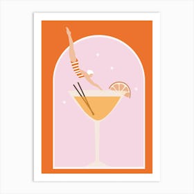 Swimming in Cocktail  Art Print