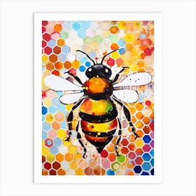 Bees Vivid Colour 5 Art Print