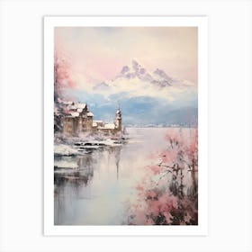 Dreamy Winter Painting Lucerne Switzerland 3 Art Print