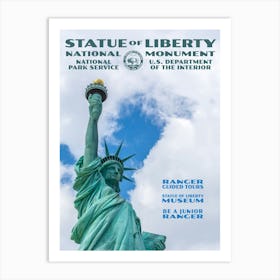 Vintage WPA-style Statue Of Liberty National Monument Poster Art Print