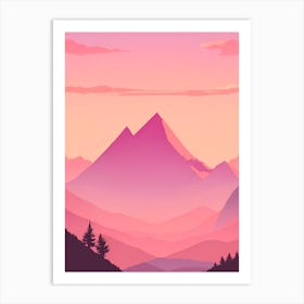 Misty Mountains Vertical Background In Pink Tone 99 Art Print
