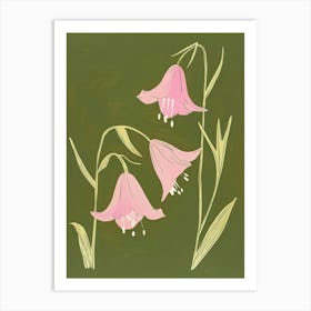Pink & Green Bluebell 1 Art Print