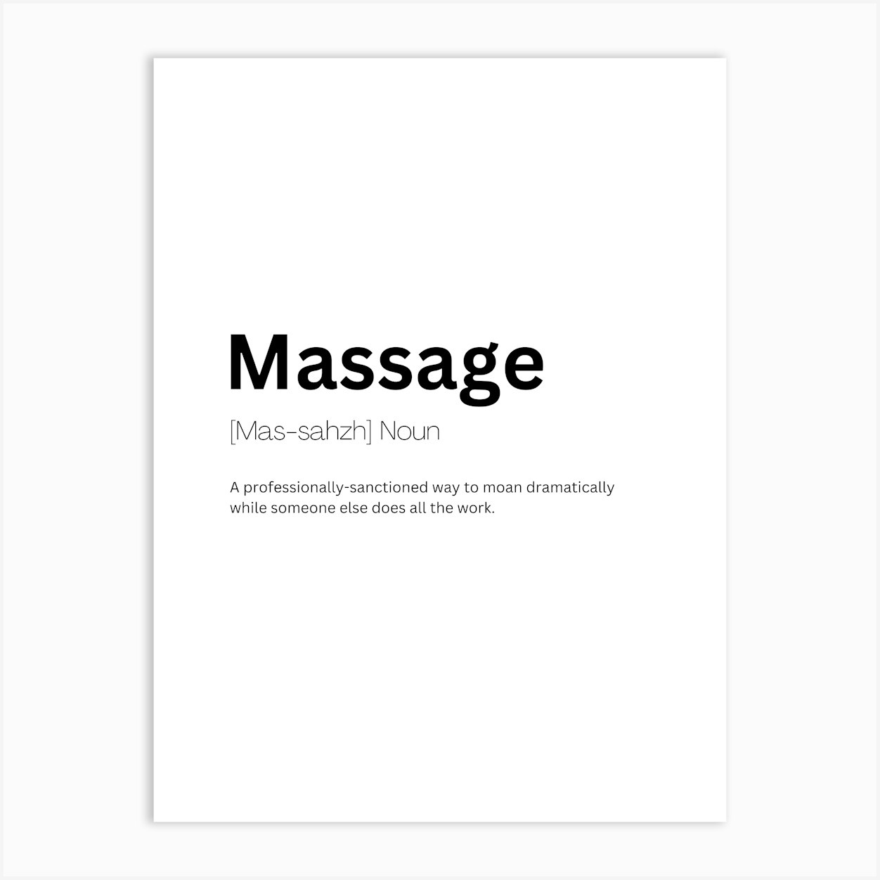 Massage Definition Meaning Art Print by Kaigozen