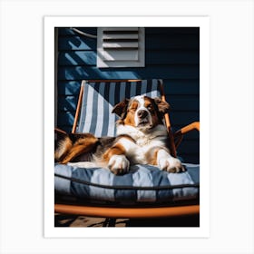 Dog Sleeping In A Lounge Chair Art Print
