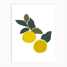 Lemons And Leaves Art Print