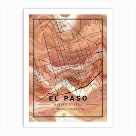 El Paso Map Art Print