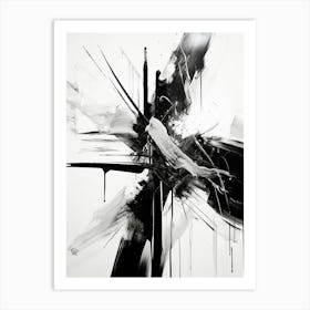 Movement Abstract Black And White 4 Art Print
