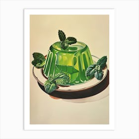 Vibrant Green Jelly Vintage Retro Illustration 3 Art Print