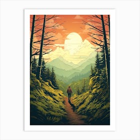 Appalachian Trail Usa 1 Vintage Travel Illustration Art Print