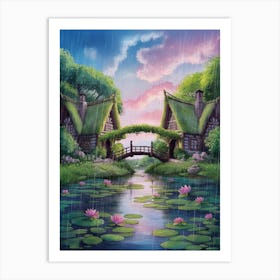 Water Lily Bridge Art Print