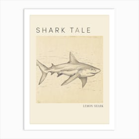 Lemon Shark Vintage Illustration 1 Poster Art Print