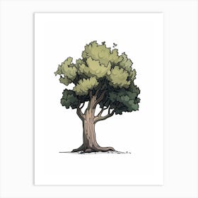 Elm Tree Pixel Illustration 3 Art Print