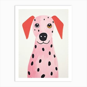 Pink Polka Dot Dog 3 Art Print