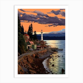 Port Townsend Retro Pop Art 6 Art Print