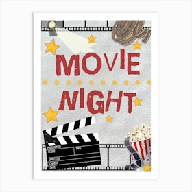 Movie Night Art Print