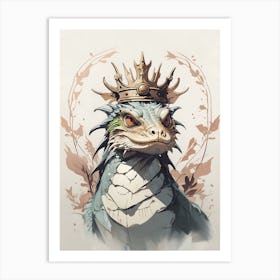 Basilisk Wearing A Crown Art Print