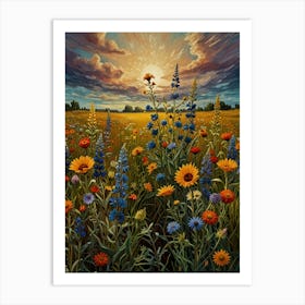 Sunset In The Meadow 2 Art Print