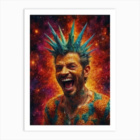 Man With A Pineapple On His Head Art Print