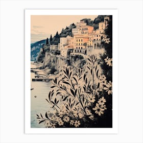 Amalfi Coast, Flower Collage 3 Art Print