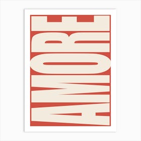 Amore - White & Red Art Print