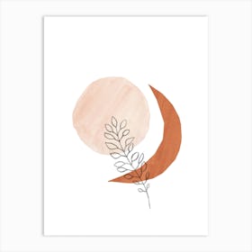 Moon And Leaf Art Print