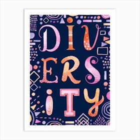 Diversity Lettering Art Print