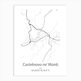 Castelnovo Ne Monti,Italy Minimalist Map Art Print