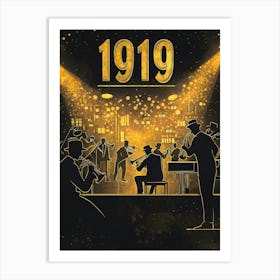 Aihrgdesign A Retro Poster Of A Lively 1919 Jazz Club Featuri 86dc328a 7daa 479d 84e3 0e69c26cefc0 3 Art Print