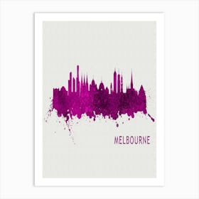 Melbourne Australia City Purple Art Print