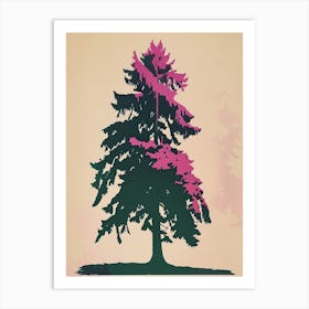 Hemlock Tree Colourful Illustration 4 Art Print