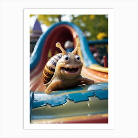 Snail On A Slide Art Print