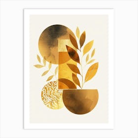 Gold Abstract Painting 4 Art Print